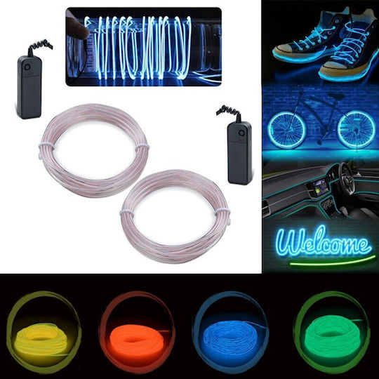 Glowmania Kit Luminiscent El Wire Pentru Reglaj Roți Bicicletă 4 M Lungime Invertori Incluși