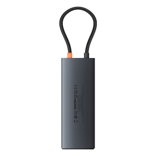 Baseus Metal Gleam II USB-A / USB-C Docking Station με 4K PD Ethernet Γκρι
