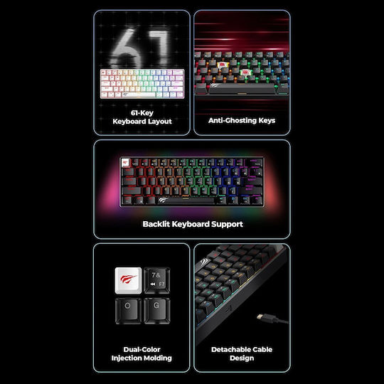 Havit KB903L Gaming Mechanical Keyboard with RGB lighting (English US)