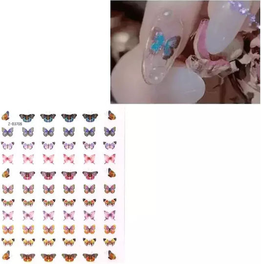 Wd Nail Butterfly Stickers Decorative Nail Art Stickers Butterflies Various Metallic Colours