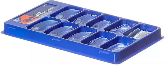 Gold Finger Clear Empress Curve Tips Unghii False Extreme Lung Auriu Transparent 100 Bucăți