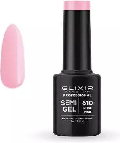 Elixir Semi Gel Semi-Permanent Nail Polish 610 Rose Pink 5ml 1pcs