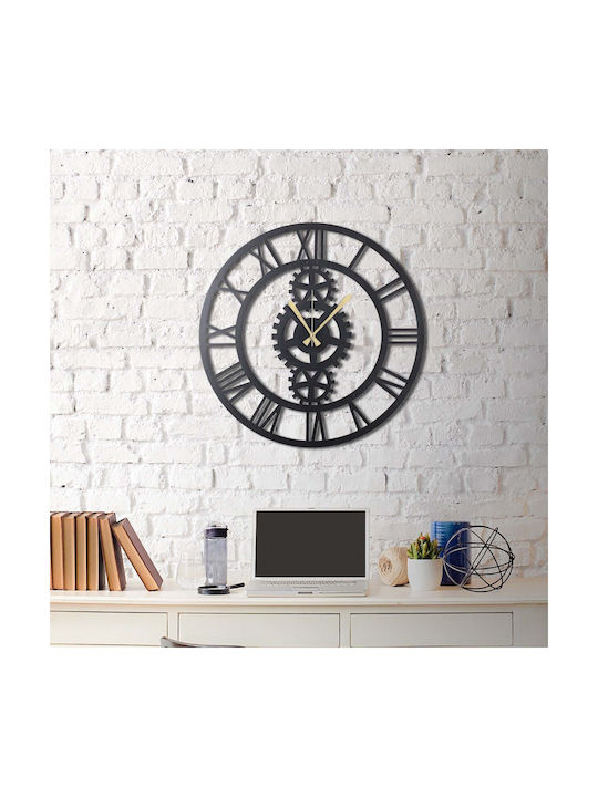 Wallity 3D Ρολόι Τοίχου Μεταλλικό Ασημί Ø70cm