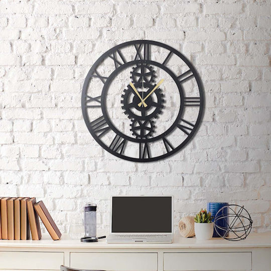 Wallity 3D Wanduhr Metallisch Silber Ø70cm
