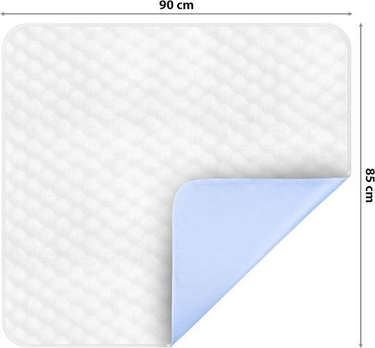 Fiziotab Pad Protecție Impermeabilă Reutilizabilă Saltea Pentru Pacienți Incontinență Lavabilă 90 X 85 Cm Albastru