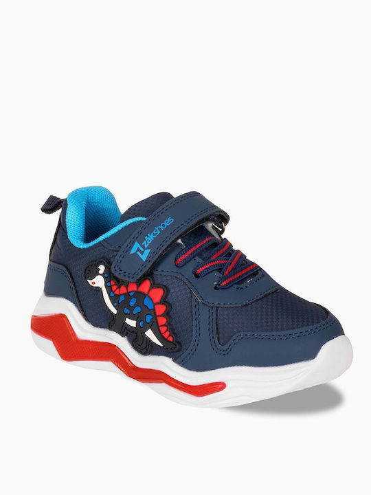 Παιδικά Sneakers με Σκρατς & Φωτάκια Μπλε