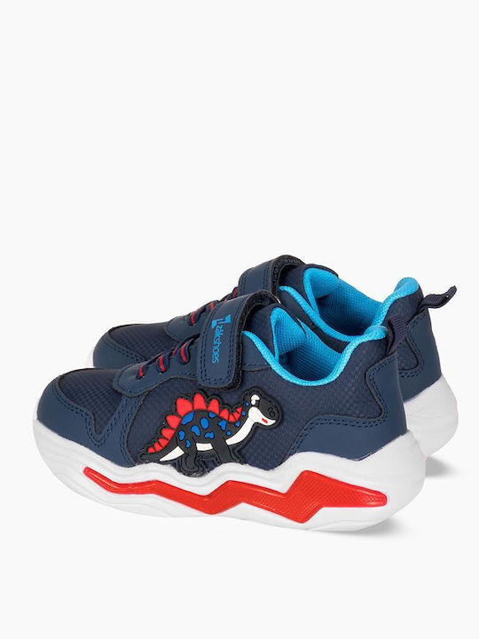 Παιδικά Sneakers με Σκρατς & Φωτάκια Μπλε