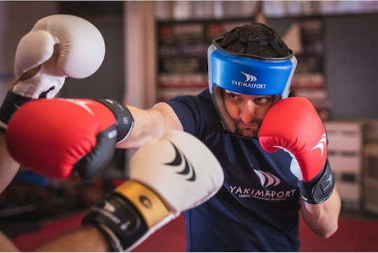 Yakimasport Shark Γάντια Πυγμαχίας από Συνθετικό Δέρμα για Αγώνα Μπλε