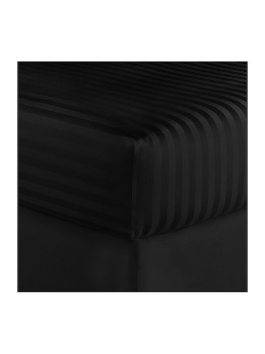 Kotonia Home Cearșaf Super dublu cu Elastic 160x200+20cm. Negru