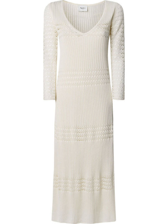 Dress Midi Φόρεμα Mousse White, Υπολευκο