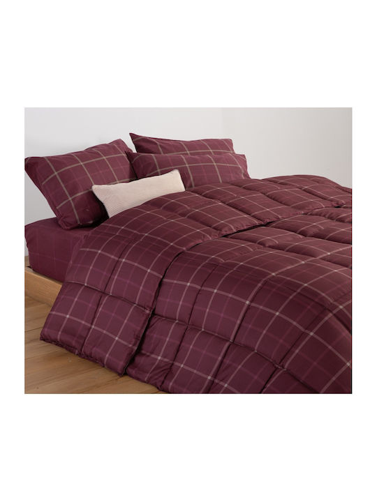 Nef-Nef Homeware Πάπλωμα Υπέρδιπλο με Γέμιση Microfiber 240x220εκ. Naiberg Bordo 330 GSM