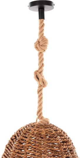 HomeMarkt Pendant Light Brown Boho with Rope for Socket E27 100x100x100cm