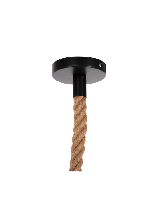 HomeMarkt Pendant Light Brown Boho with Rope for Socket E27 100x100x100cm