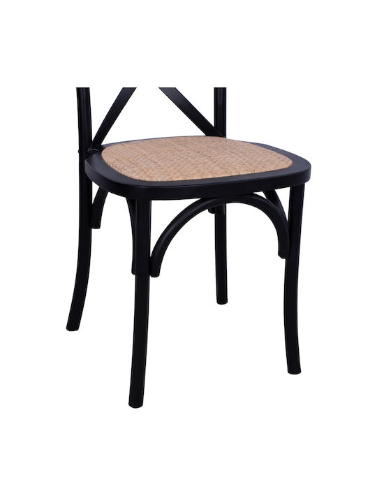 Owen Καρέκλα Κουζίνας Ξύλινη Μαύρη 45x55.5x90εκ.