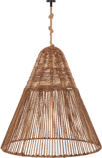 HomeMarkt Pendant Light Brown Boho with Rope for Socket E27 100x100x100cm