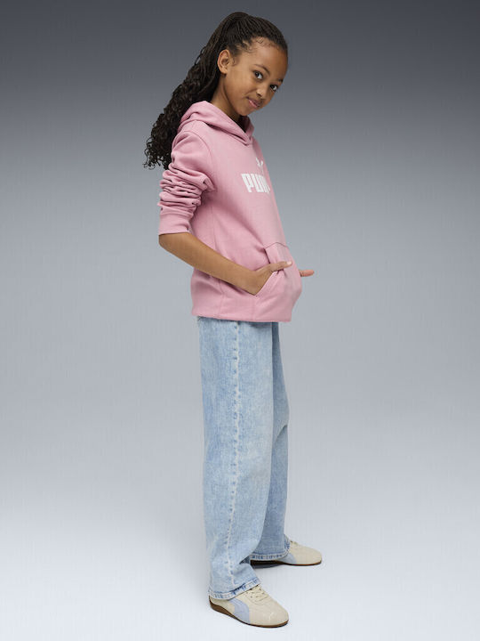 Kids Sweatshirt with Hood and Pockets Pink