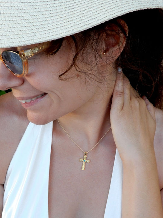 Art d or Gold Cross 14K Double Sided with Chain