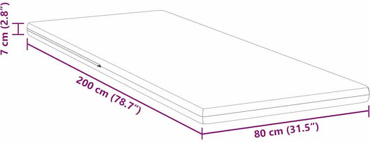 vidaXL Προστατευτικό Επίστρωμα Μονό Λευκό 80x200εκ.