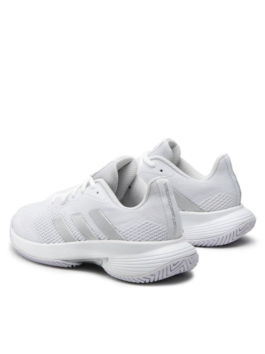 adidas Courtjam Control Women's Tennis Shoes for Hard Courts Cloud White / Silver Metallic