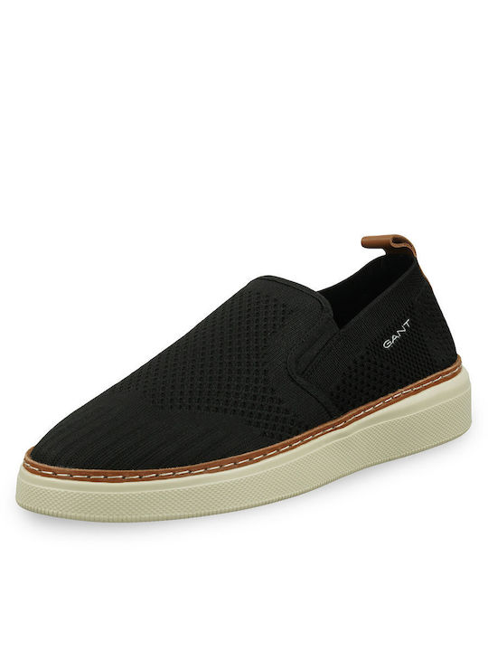 San Prep Men's Canvas Slip-Ons Black