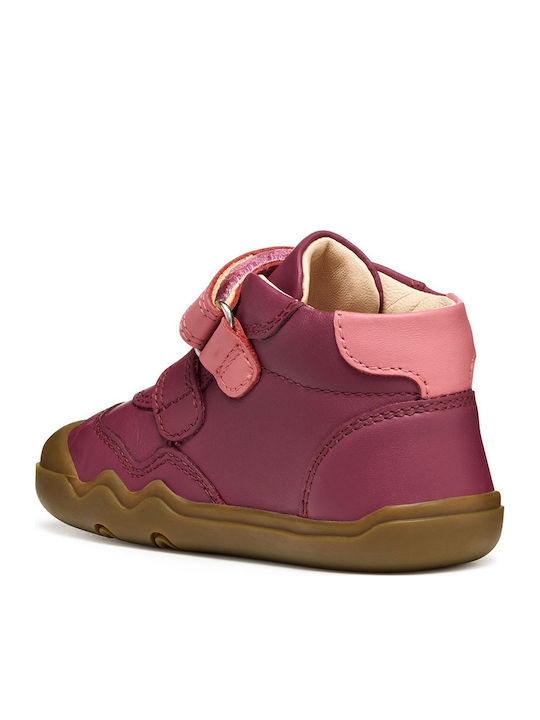 Barefoot Steppieup Leather Kids Boots with Hoop & Loop Closure Purple