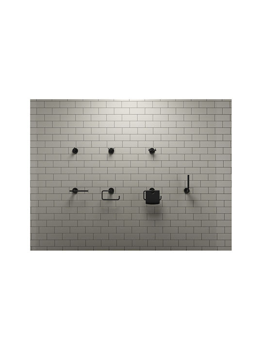 Verdi Sigma Single Wall-Mounted Bathroom Ring ​20x7.4cm Black