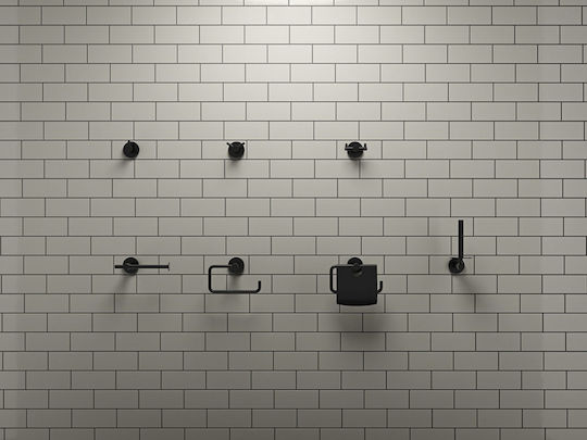 Verdi Sigma Single Wall-Mounted Bathroom Ring ​20x7.4cm Black