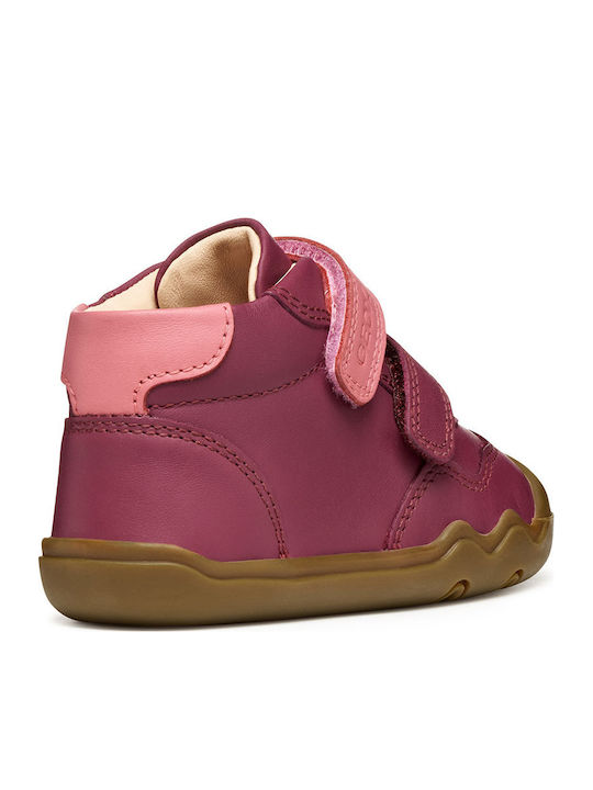 Barefoot Steppieup Leather Kids Boots with Hoop & Loop Closure Purple