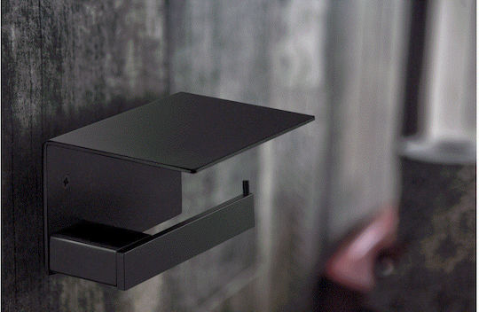 Sanco Agora De perete Suport de hârtie Metal Black Mat