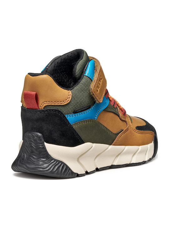 J Flexyper Anatomical Leather Kids Boots with Velcro Black