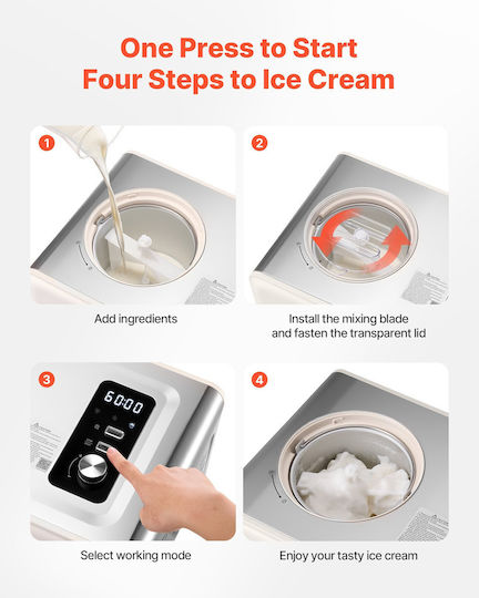 Vevor Vevor Ice Cream Maker 2L White