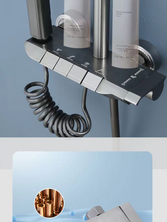 Verstellbare Duschsäule ohne Armatur Gray