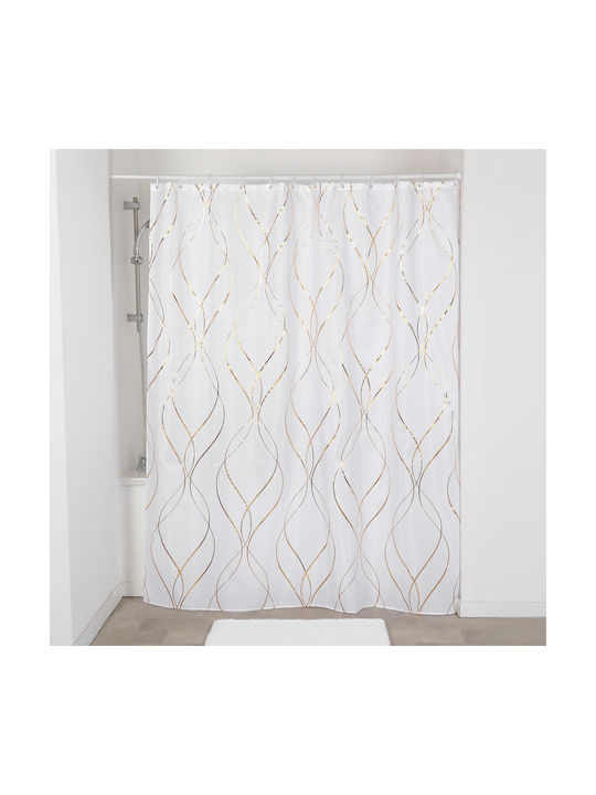Eurocasa Κουρτίνα Μπάνιου Υφασμάτινη 180x200cm Λευκή