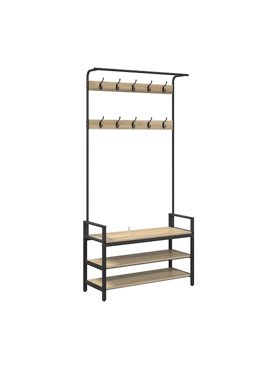 Eingangsmöbel mit Garderobe Sonoma Oak 95x34x184cm