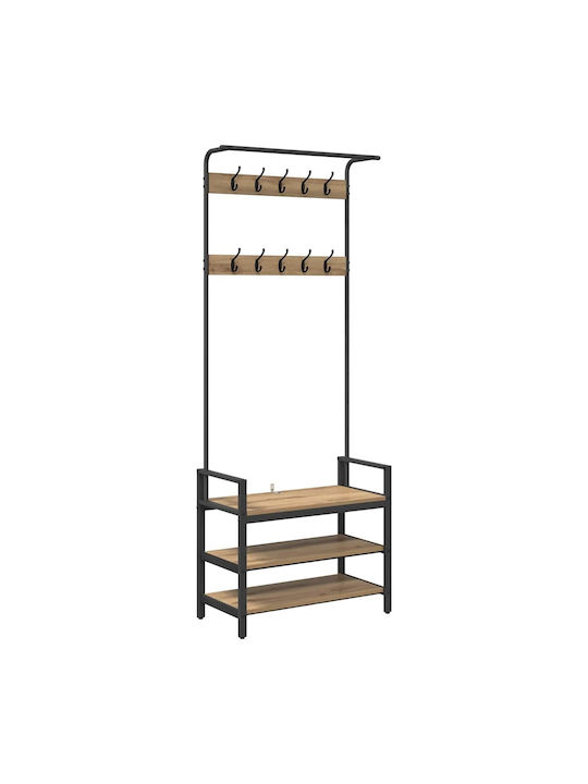 Entry Furniture with Hanger Coffee 75x34x184cm