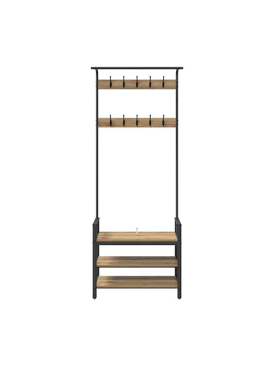 Entry Furniture with Hanger Coffee 75x34x184cm