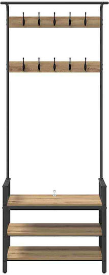 Mobilier de Intrare cu Cuier Coffee 75x34x184cm