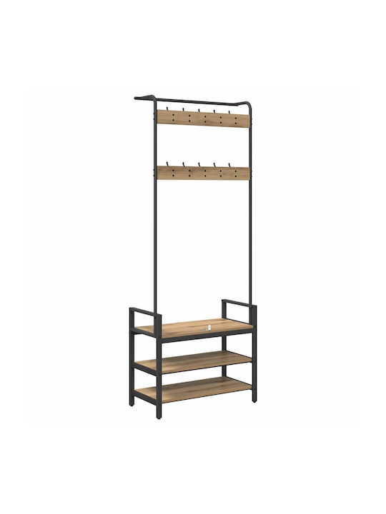 Entry Furniture with Hanger Coffee 75x34x184cm