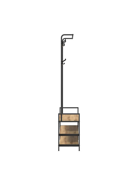 Entry Furniture with Hanger Coffee 75x34x184cm