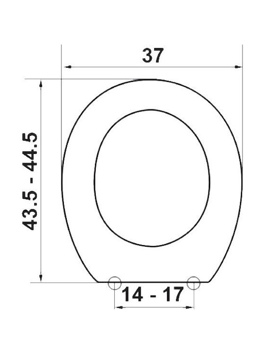 Elvit Καπάκι Λεκάνης από Βακελίτη 44.5x37cm Τιρκουάζ