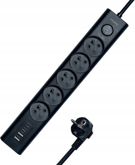 Tiross Power Strip with USB-A and Cable 1.5m