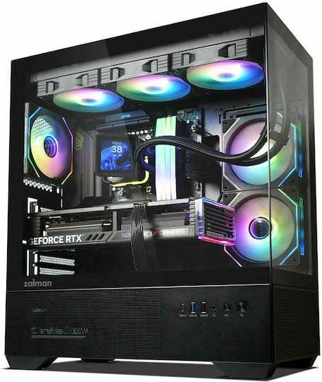 Zalman CHRONIX Gaming Midi Tower Κουτί Υπολογιστή με Πλαϊνό Παράθυρο και ARGB Φωτισμό Μαύρο