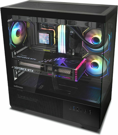 Zalman CHRONIX Gaming Midi Tower Κουτί Υπολογιστή με Πλαϊνό Παράθυρο και ARGB Φωτισμό Μαύρο