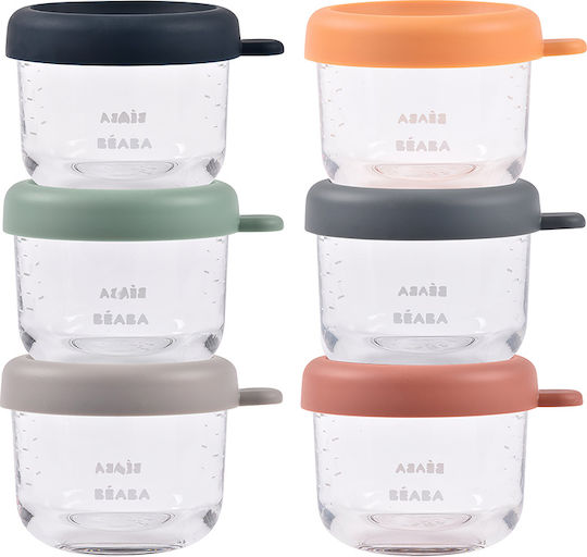 Beaba Cutie pentru Mâncare Sticlă Multicolor Potrivit pentru Cuptor cu Microunde 6buc