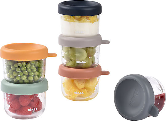 Beaba Cutie pentru Mâncare Sticlă Multicolor Potrivit pentru Cuptor cu Microunde 6buc