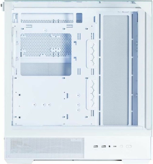 Zalman P40 Prism Plus Gaming Midi Tower Κουτί Υπολογιστή με Πλαϊνό Παράθυρο και ARGB Φωτισμό Λευκό