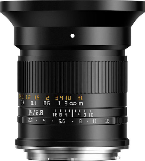 TTArtisan Full Frame Camera Lens 14mm f/2.8 ASPH Fixed for Leica L Mount Black