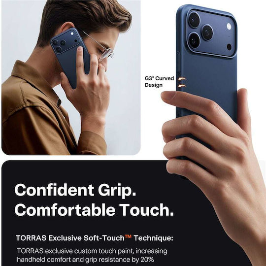 Torras SlimFit Задна Корица Пластмаса / Силикон 0.75mm Тъмносин (iPhone 18 Pro Max / 17 Pro Max)