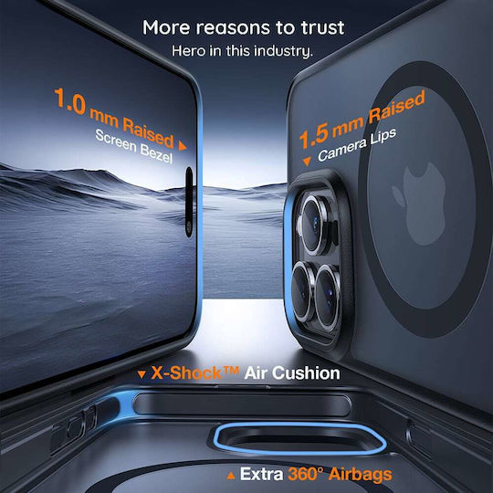 Torras Pstand Back Cover Σιλικόνης Μαύρο (iPhone 17 Pro)