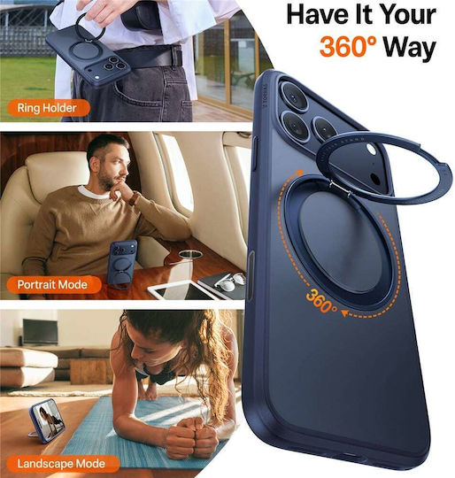 Torras Ostand Pro Back Cover Silicone Navy Blue (iPhone 17 Pro Max)